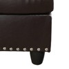 DOMETOUR Modern Brown Semi PU Synthetic Leather Storage Ottoman for Living Room - 4 of 4