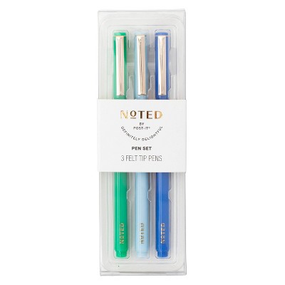 Noted by Post-it Sports Court Felt Tip Multi Color Pens 3pk