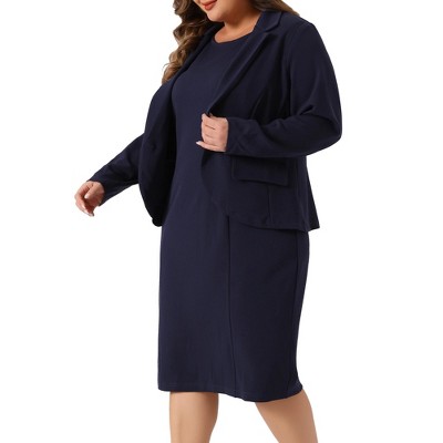 Agnes Orinda Women's Plus Size Two Piece Business Casual Suit Sets