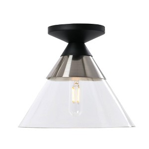 Robert Stevenson Lighting Theo Metal and Conical Glass Flush Mount Ceiling Light - 1 of 4