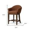 HomeRoots 36" Bone and Brown Fabric and Solid Wood Counter Height Swivel Bar Chair - 3 of 4