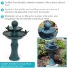 Sunnydaze 27"H Electric Ceramic 2-Tier Resting Birds Outdoor Water Fountain - 2 of 4