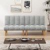 Okak Corduroy Fabric Couch Loveseat Sleeper Sofa, Convertible 2 seater Sofa Bed with wooden legs for Small Apartments, living Room, Gray - 2 of 4