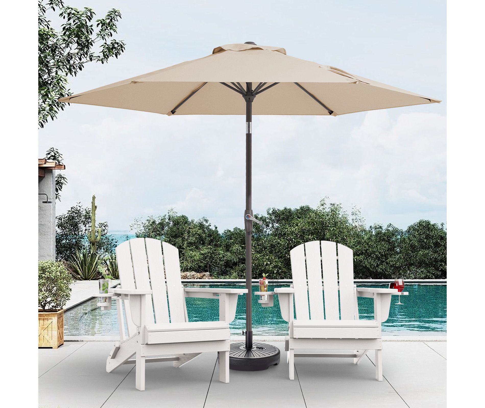 7.5ft Outdoor Market Patio Umbrella with Tilt & Crank – UV-Resistant Canopy for Deck, Backyard & Garden Shade