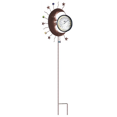 Metal Outdoor Thermometers Set of 2 Garden Butterfly and Dragonfly Design 