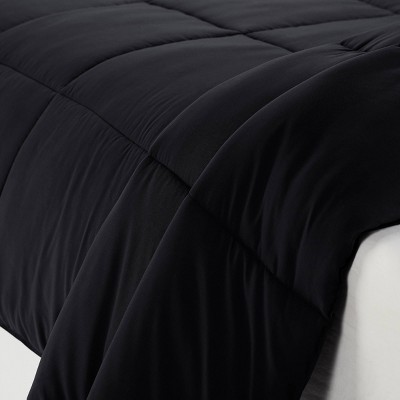 Black Full Microfiber Bedspread Set with Stain Protection