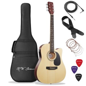 Jameson 41-Inch Full-Size Acoustic Electric Guitar with Thinline Cutaway Design - Includes Gig Bag and Accessories - 1 of 4