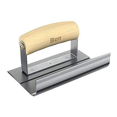 Bon Tool 82-786 Ultra Smooth Base Tool - Stainless Steel 6-inch X 1.5-inch - 3/4-inch Radius 4-inch Lip Wood Handle
