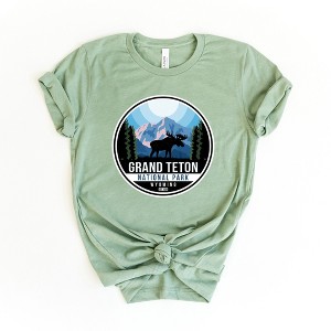 Simply Sage Market Women's Grand Teton National Park Badge Short Sleeve Graphic T-Shirt M Sage - 1 of 2