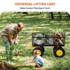 VEVOR Steel Garden Cart, Heavy Duty 1400 lbs Capacity, Utility Metal Wagon with 2-in-1 Handle and 15 in Tires, Perfect for Garden, Farm, Yard - 4 of 4