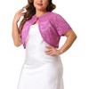 Agnes Orinda Women's Plus Size Sheer Lace Elegant Eyelet Crop Banquet Shrugs - 3 of 4