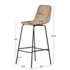 Nordlys | Set of 2 Metal and Fiber Bar Stools, Exotic Boho , Dining Room - 4 of 4
