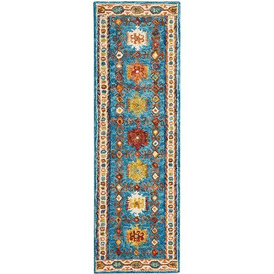 Teal Elegance Hand-Tufted Wool Runner Rug 27" x 90"
