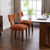 Hrinhom Set of 2 Upholstered Linen Dining Chairs,Kitchen Chairs with Wood Legs-Gray - 4 of 4