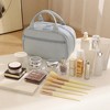Anna-Kaci Travel Makeup and Toiletry Bag with Dual Compartments and Carry Handle - Light Blue - 4 of 4