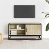 CLIHOME Heavy Duty Vintage TV Stands And Consoles, Metal Entertainment Center With Storage Cabinet - 2 of 4