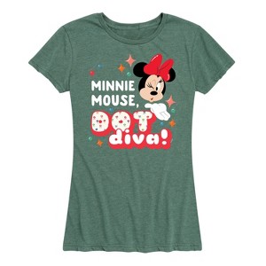 Women's - Disney - Minnie Dot Diva Short Sleeve Graphic T-Shirt - 1 of 4