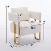 2-Piece Teddy Fleece Decorative Side Chair Set with Gold Metal Legs - 2 of 4