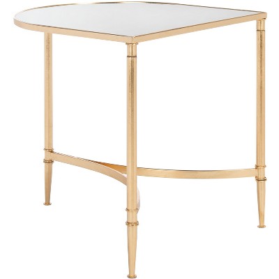 Nevin Gold Mirrored Curved Accent Table