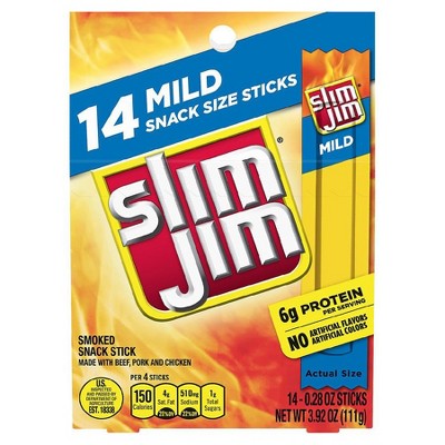 Slim Jim Mild Snack Size Sticks 3.92 oz
