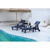 SKRAN Lounge Chair with Side Table,Set of 3 Chaise Lounge Chair Set with 5 Positions,Wheels & Cup Holder(Navy Blue,2 Lounge chairs+1 Table) - 2 of 4