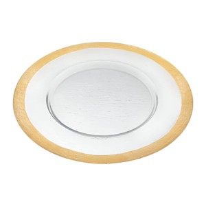 HomeRoots 13" Clear And Gold Glass Charger Plate - 1 of 4