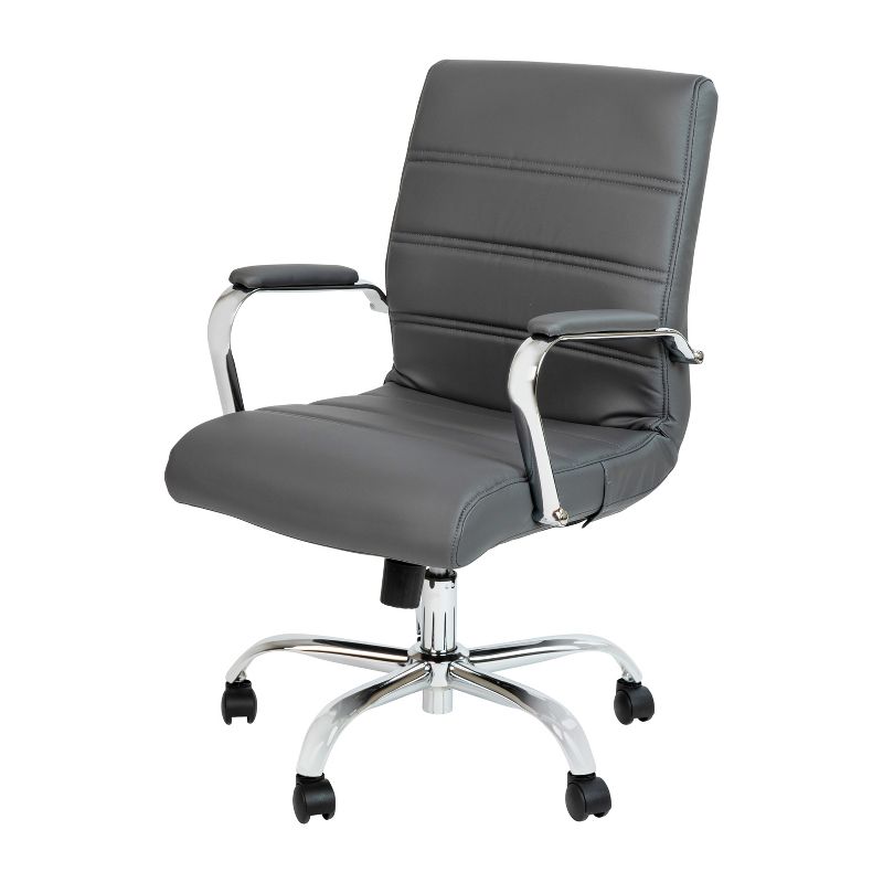 Flash Furniture Mid-Back Executive Swivel Office Chair with Metal Frame and Arms, 1 of 20