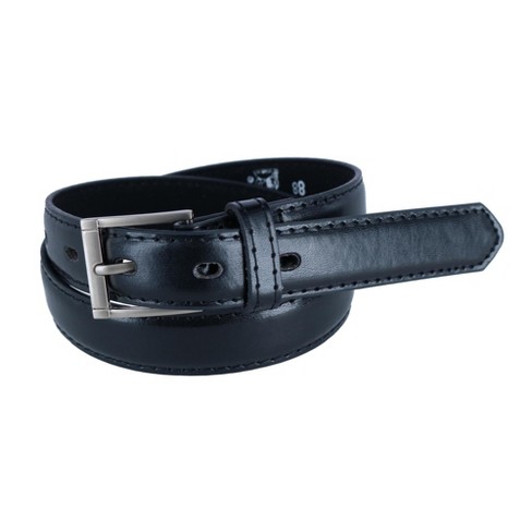 Ctm Kid's Leather 1 Inch Dress Belt With Square Buckle, Xlarge, Black ...