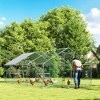 PawHut Large Metal Chicken Coop, Walk in Chicken Run for Yard with Waterproof & Anti-UV Cover, Roosting Bar, Nesting Box, 9.8' x 19.7' x 6.4' - 3 of 4