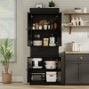 Kitchen Pantry Cabinet, Tall Storage Cabinet with Rattan Doors and Adjustable Shelves, Freestanding Cupboard with Drawer - 3 of 4