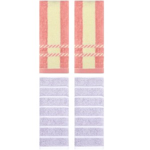 REGALWOVEN 4 Pcs Striped Soft Absorbent Bathroom Hand Towel Set - 1 of 4