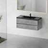Whisen Minimalist Floating Wall-Mounted Bathroom Vanity with Integrated Quartz Sand Sink and  Storage Drawers - Grey - 2 of 4