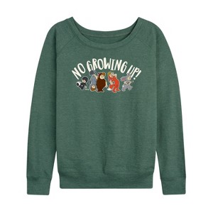 Women's - Disney - Peter Pan Lightweight French Terry Wide Neck Long Sleeve Shirt - 1 of 4