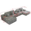 GDFStudio Mireille 150'' Modern 6-Seater Upholstered Sectional Sofa with 2 Ottomans and Pillows - 3 of 4