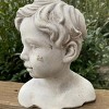 Slickblue Hand Cast Cement Statue, Little Boy Figurine, Indoor/Outdoor Decor, Natural, 6.3"x4.7"x7.7" - 2 of 3