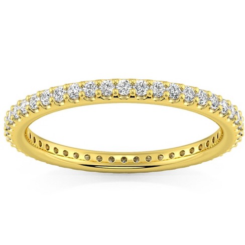 Pompeii3 1/3ct Diamond Eternity Ring Stackable Wedding Band Gold Lab ...