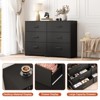 Modern drawer dresser with 6 drawers, solid structure, deep drawers, with anti-tip device, suitable for home, office, living room - 4 of 4