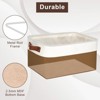 Aoibox Foldable Fabric Storage Bins Decorative Closet Cubes PU Handle Linen Organizer Basket Brown White 6 Pack - 3 of 4
