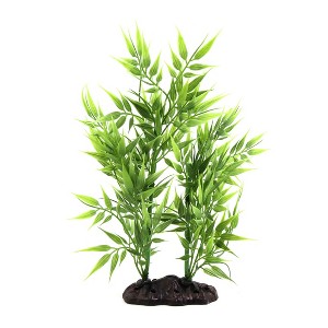 Unique Bargains Plastic Bamboo Leaves Plant Betta Tank Aquarium  Decors Green 1 Pc - 1 of 3