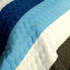 Slickblue 3 PC Handmade Full/Queen Quilt Set, Reversible Vermicelli Quilted, Horizontal Stripes, 37 Color Options - 3 of 4