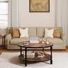 36" Round Coffee Tables with Storage, 2-Tier Round Coffee Table, Center Table Modern Wood Coffee Table, Easy Assembly - 3 of 4