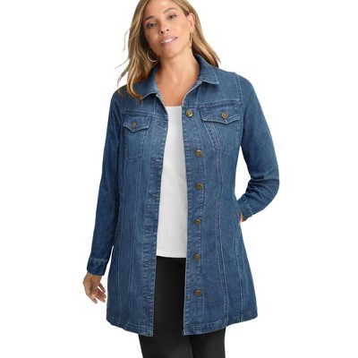Jessica London Women's Plus Size Long Denim Jacket