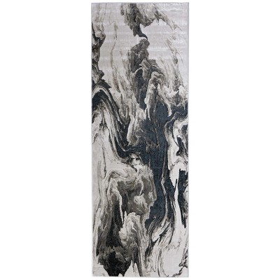 Micah Modern Abstract Ivory/Black/Taupe Area Rug