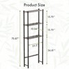 Over Toilet Storage Shelf, 3 - Tier Bathroom Organizer Rack, Space Saver, Espresso Wood, Wall Mounted, Extra Storage - 2 of 4