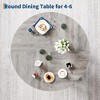 47" Round Dining Table for 4-6, Circle Dining Room Table with Sturdy Cross Base, Farmhouse Wood Dinner Table for Apartment Kitchen Living Room - 4 of 4