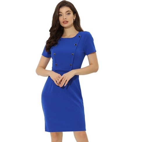 Short sleeve shop royal blue dress