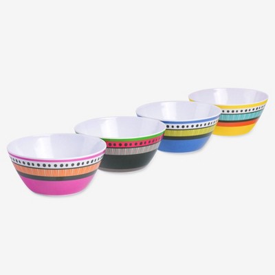 Eclectic Multi-Color Melamine Dinnerware Set for 4