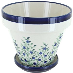 Blue Rose Polish Pottery 891-893 Zaklady Medium Flower Pot - 1 of 1
