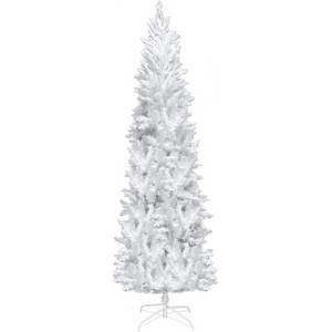 6.5ft Artificial Christmas Pine Tree - 719 Branches, Fiber Optics Design, No Pine Cones, White Holiday Decor Tree - 1 of 4