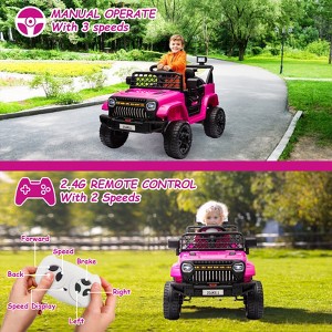 Kids Ride On Truck Car with Remote Control, 12V Battery Powered Toy Car with Spring Suspension, LED Lights, Music - 1 of 4